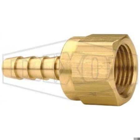 Dixon Hose Barb, 3/8-24 x 3/16 in, 45Deg Female SAE Swivel UNF x Hose Barb, Brass, Domestic 1440306K